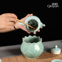 Pro-rhyme celadon Plum Green dregs bucket handmade porcelain water Water Water tea ceremony zero with tea table tea tray accessories tea set