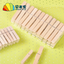 Wood clip large log small clip primary color clip Post-color clip photo decoration clip children handmade wooden rope clip