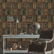 American country retro retro personality bookshelf wallpaper bookcase bookcase bookcase book wallpaper Study entrance classroom wallpaper