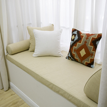 Custom-made Nordic American linen bay window pad solid color cushion window sill pad Balcony tatami deck sponge pad