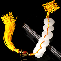 Eight White Jade gourd pendant Ming curse six emperor money hanging decoration toilet to the gate toilet feng shui supplies mascot