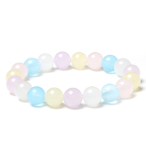 Crystal stalls sweet three-color chalcedony crystal bracelet women Joker hipster handstring jewelry birthday gift