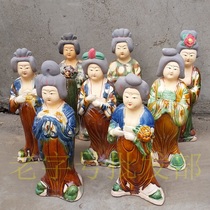 Tang Sancai Fat Girl ornaments maid pet figurines antique antiques collection bag old oars ceramic maid