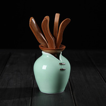 Pro-rhyme celadon personality creative tea set accessories 6 gentleman cheongsam tea ceremony six gentlemen ceramics