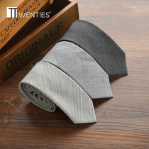 Narrow Wool Tie England Fashion Men's Formal Korean Style 5cm Casual Slouchy Neck Tie Black Grey Fashion