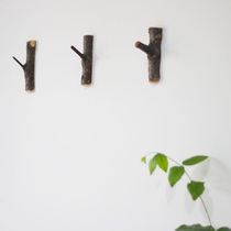 (Mountain apricot wood hook)Wood rattan American country vintage solid wood creative handmade simple decorative hook sticky hook