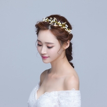 Bridal headwear hair accessories Flowers White Pearl Day Han Style Sweet wedding dresses