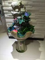 Zhaocai fish tank ceramic fountain water tank large rockery water fountain round fish tank beautiful Hall