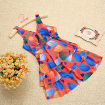 2016 new large size one-piece swimsuit womens belly cover-up thin skirt flat angle fashion trend conservative swimming suit