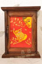 Painted Buddha Face Key Cabinet Thai Crafts Home Decoration Wall Cabinet True Happy Pastoral Characters Hand-painted