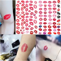 Lip prints Red lip tattoo stickers Sexy lip tattoo stickers Chest lip prints active face stickers Photo sports games face stickers