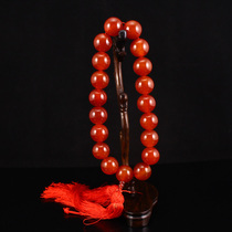 One yuan auction sea natural red agate fine grinding agate hand string beads rosary pass