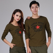 Couple camouflage short-sleeved T-shirt crew neck summer camouflage uniform 511t-shirt male army fan T-shirt Female army green five-pointed star