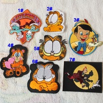 Heart embroidered YD12 cartoon love bear Garfield puppet Pinocchio back adhesive cloth