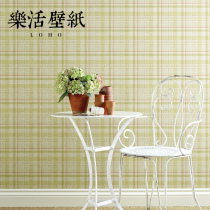 Happy wallpaper fresh green blue pink English plaid wallpaper bedroom living room study TV wall background wall