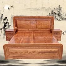 Mahogany bed African Huanghuali Xinming double wedding storage bed Solid wood boutique Ming and Qing classical big bed