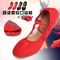 Belly dance shoes new soft-soled autumn and winter adult dance shoes outdoor red shoes practice shoes womens fitness dance shoes