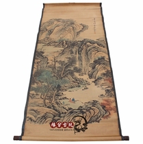 Antique Zhongtang antique calligraphy and painting Zhongtang painting Chinese painting living room hanging painting landscape painting Wu 3 People landscape painting has been mounted