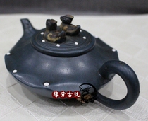 Jiang Rong pot Yixing purple sand pot all handmade Xi Shi pot Original mineral gem blue tea pot tea pot tea set stone scoop pot Mandarin duck pot