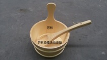 Sauna Equipment Sauna Room Add Water Barrel Wooden Barrel Wooden Spoon Sauna Accessories Sauna Barrel Manufacturer Direct