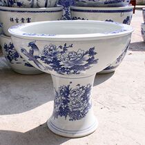 Jingdezhen ceramic blue and white flowerpot open three-dimensional goldfish tank turtle water lily bowl lotus bowl lotus bowl living room Courtyard
