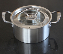 Thickened stainless steel single induction cooker small hot pot commercial household mini clear soup pot Shabu hot pot 16cm