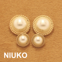 NIUKO Imitation Pearl Super exquisite gold high-grade overcoat buckle suit fashion elegant button womens button