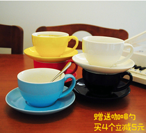 Simple Ceramic Coffee Cup Macron La Italian Cappuccino Latte Fancy Cup and Saucer Set 220ml