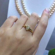 Fu Daisheng White 18K Gold 70 Elliptical Diamond Ring Female 1 Carat Woman Ring Courting Wedding Wedding Platinum Diamond Ring