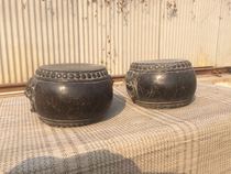 Blue stone stone carving small stone drum tea table Antique stone carving