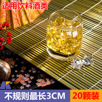 Simulation of artificial irregular submerged small pieces of fake ice cubes (20 pieces)