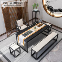 New Chinese style solid wood tea table and chair combination tea table Modern simple tea drinking small apartment household Zen Kung Fu tea table