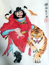 Zhong Kui Shenwei portrait Cinnabar Pure hand-painted evil spirits town house Cinnabar