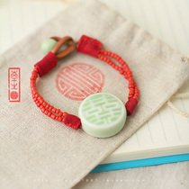 Ceramic 1987 Jingdezhen Ceramic Round Hi Ceramic Bracelet Matte Glaze Jewelry Send Girlfriend Couple Bracelet