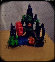 Building the view steps high fake mountain height 17cm meters wide 5cm 5cm long 13cm fake mountains