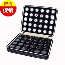 60 small round boxes white naked stone boxes of metal metal gemstone Tianzhu zipper with naked diamond ring surface to receive sample boxes