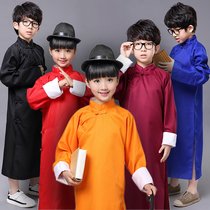 Childrens crosstalk performance clothing Jacket crosstalk coat May fourth Republic of China Kaftan crosstalk clothing Chinese robe performance clothing