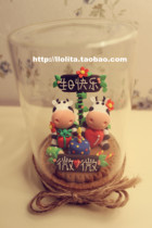 Year of the ox Cow zodiac birthday gift creative handmade paper clay hand-made cute gift customization