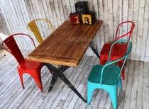 American LOFT industrial and mining furniture Bar chair backrest chair Fork back chair Antique old color