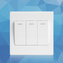 Zhengtai three-open single control switch socket 86 type NEW7D3 open 1 control panel electrician three-in-one control