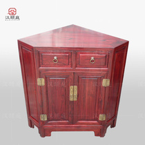 New Chinese camphor wood corner cabinet Living room storage wall corner cabinet Antique decoration corner cabinet Full solid wood storage triangle cabinet