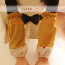 Korean wave point cute plush cartoon Lace guard sleeve sleeve long flannel sleeve anti-fouling