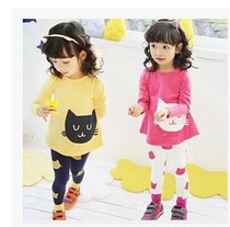 Girls spring and autumn clothes children wear home clothes set 2 3 4 5 6 7 8 years old clothes girl Korean version of suit