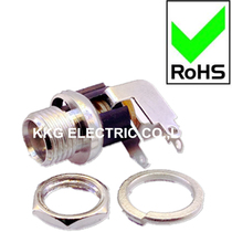 DC power socket side plug with copper nut gasket DC-025LW thread locking 90 degree side plug inner core