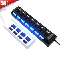 Hot-selling 4-port 7-port USB expansion HUB HUB with independent switch with light can be connected to the power supply 5 5 computer accessories