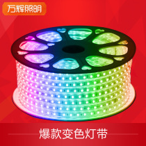 Wanhui lighting with led colorful soft light bar 220V living room ceiling 5050 patch color changing RGB waterproof remote control