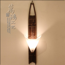 Simple fashion Chinese wall lamp purple bamboo craft wall hanging lamp porch lamp food shop decoration LW-4