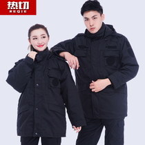 Security men in cotton clothes thickened in winter to train men in coats Special training cotton jackets multifunctional cold protection uniform