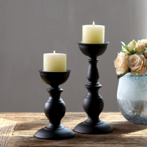 European Wrought iron candlestick ornaments round head creative home decoration Wedding personality table decoration Romantic Birthday gift