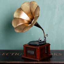 Chaogu antique vinyl record player ornaments retro wrought iron phonograph model props bar home decorations ornaments